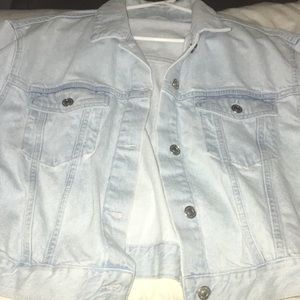 Topshop Moro Denim Cropped Jacket